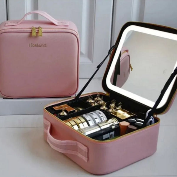 Led ışıklı seyahat makyaj çantası